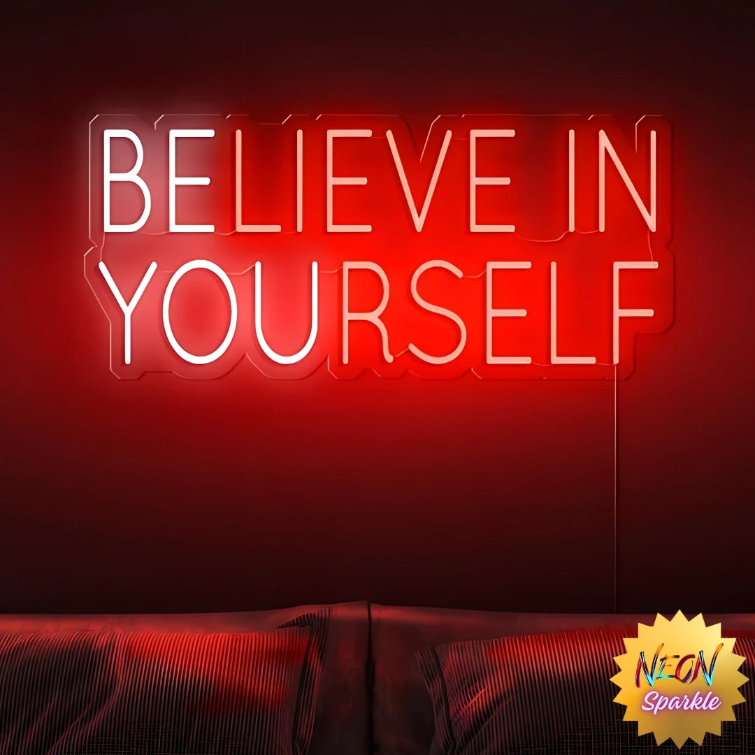 Believe Yourself Neon Sign - Motivational LED Decor by Neon Sparkle