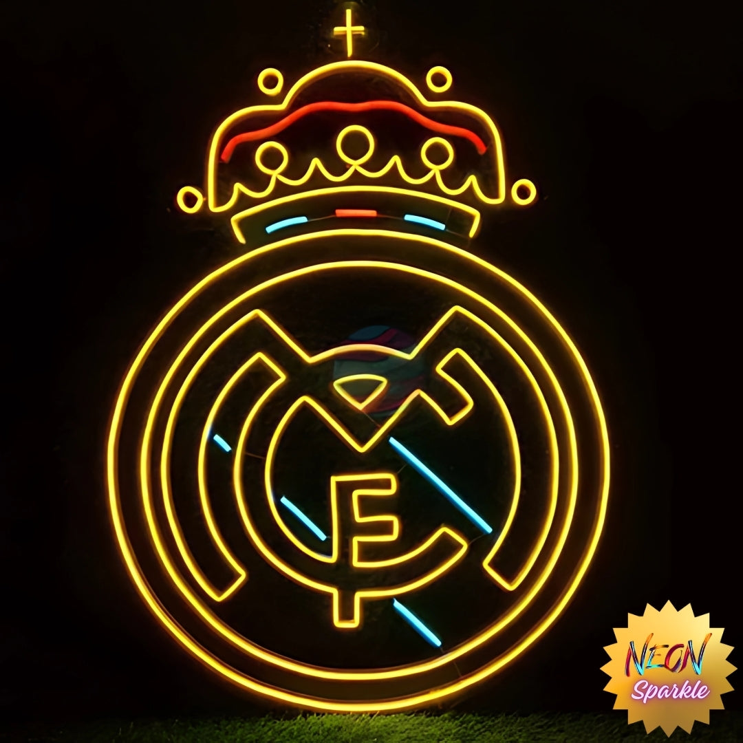 Real Madrid Neon Sign - Vibrant LED Wall Art by Neon Sparkle
