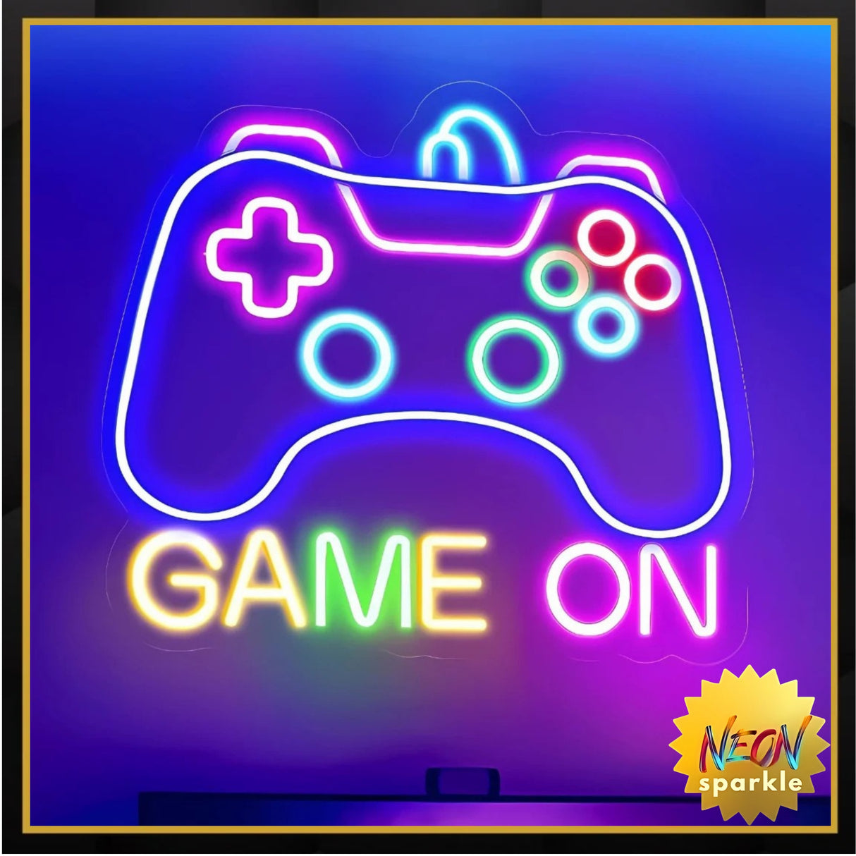 Game On Neon Light Sign - LED Wall Decor for Gamers by Neon Sparkle