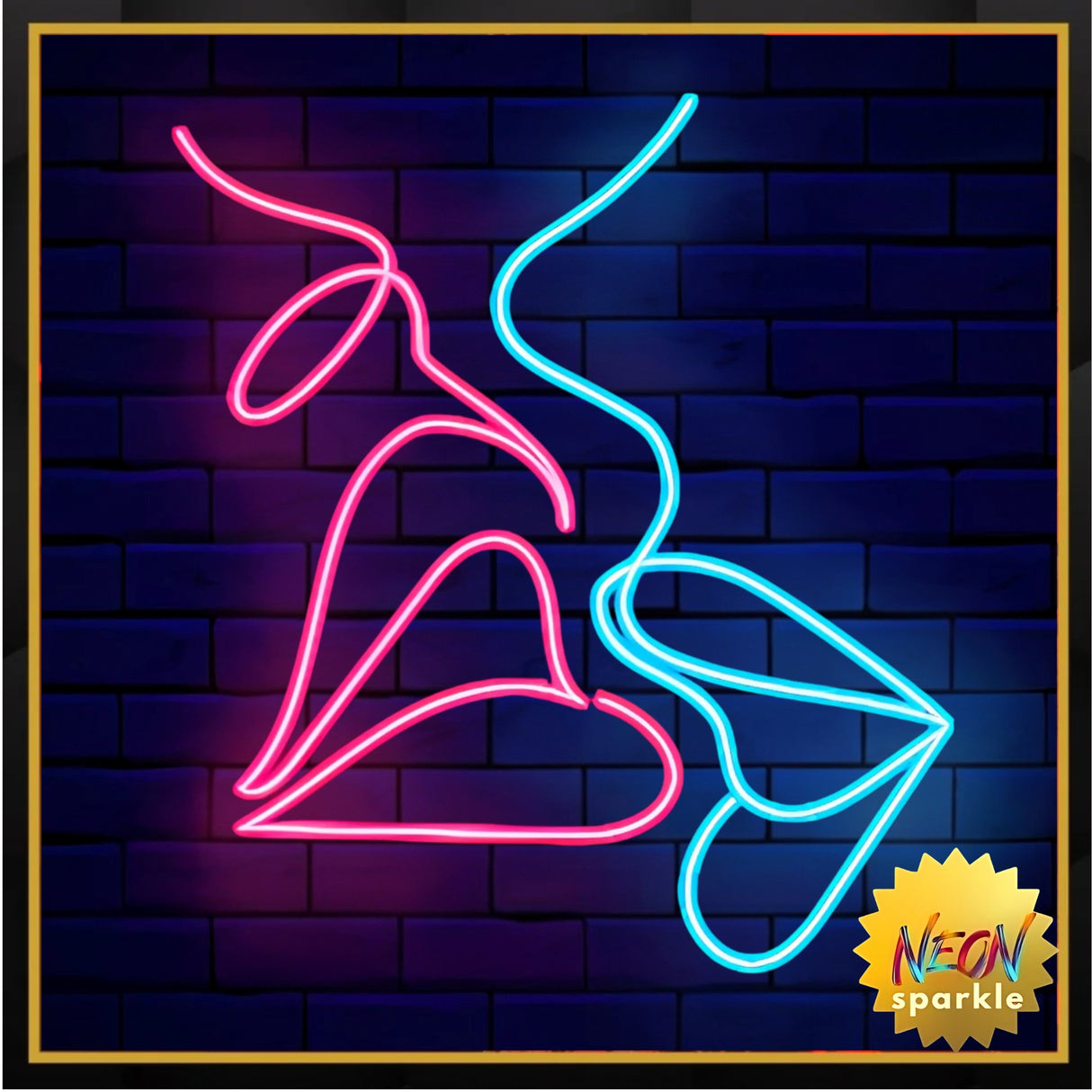 Kiss Neon Sign - Fun LED Wall Light by Neon Sparkle
