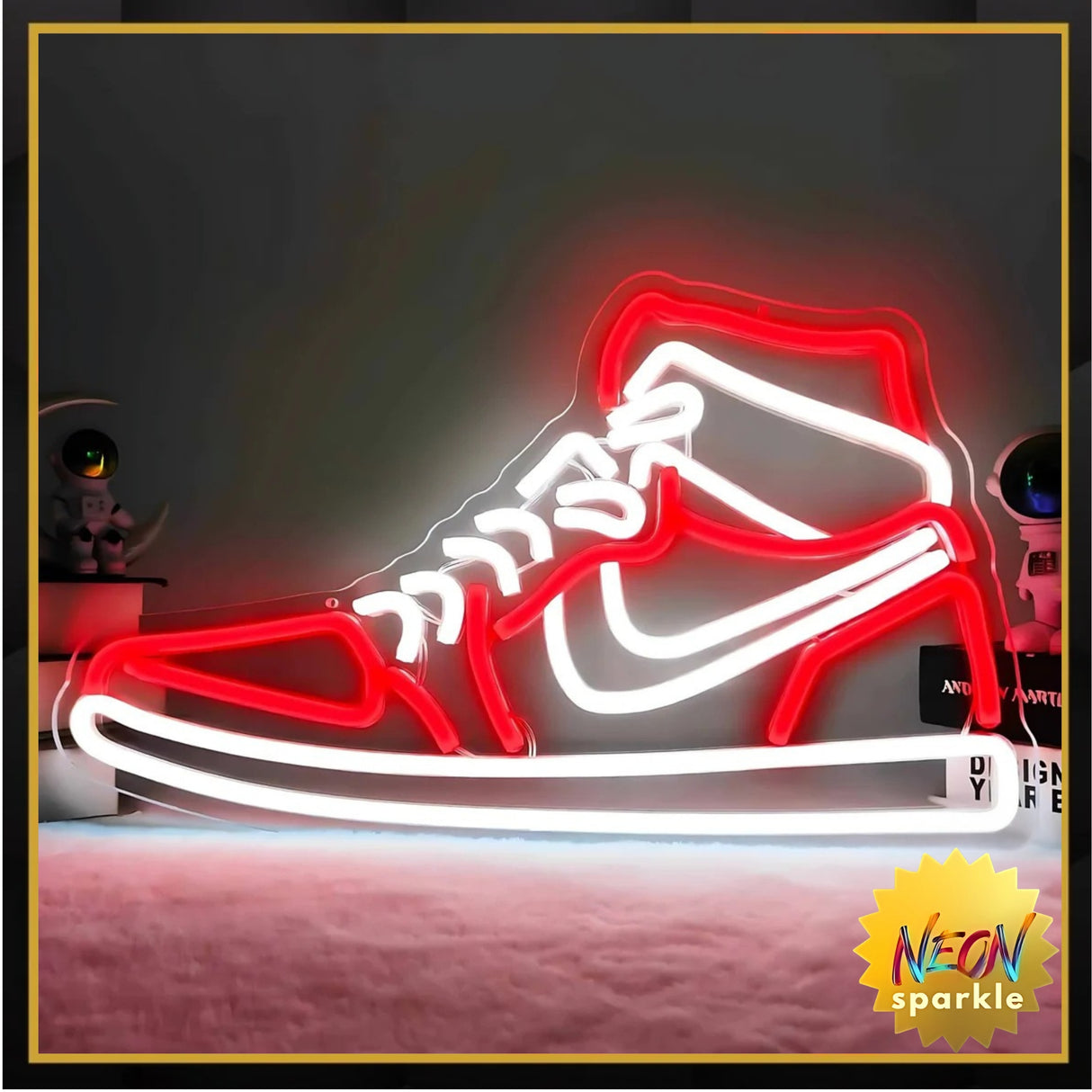 Air Jordan Sneaker Neon Sign - LED Wall Light by Neon Sparkle