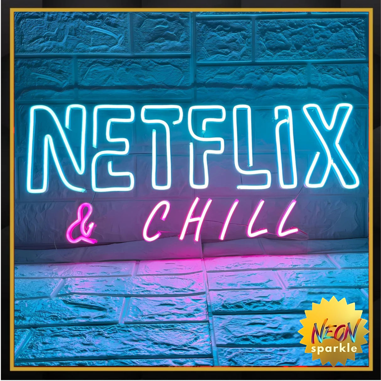 Netflix & Chill Neon Sign - Fun LED Wall Light by Neon Sparkle