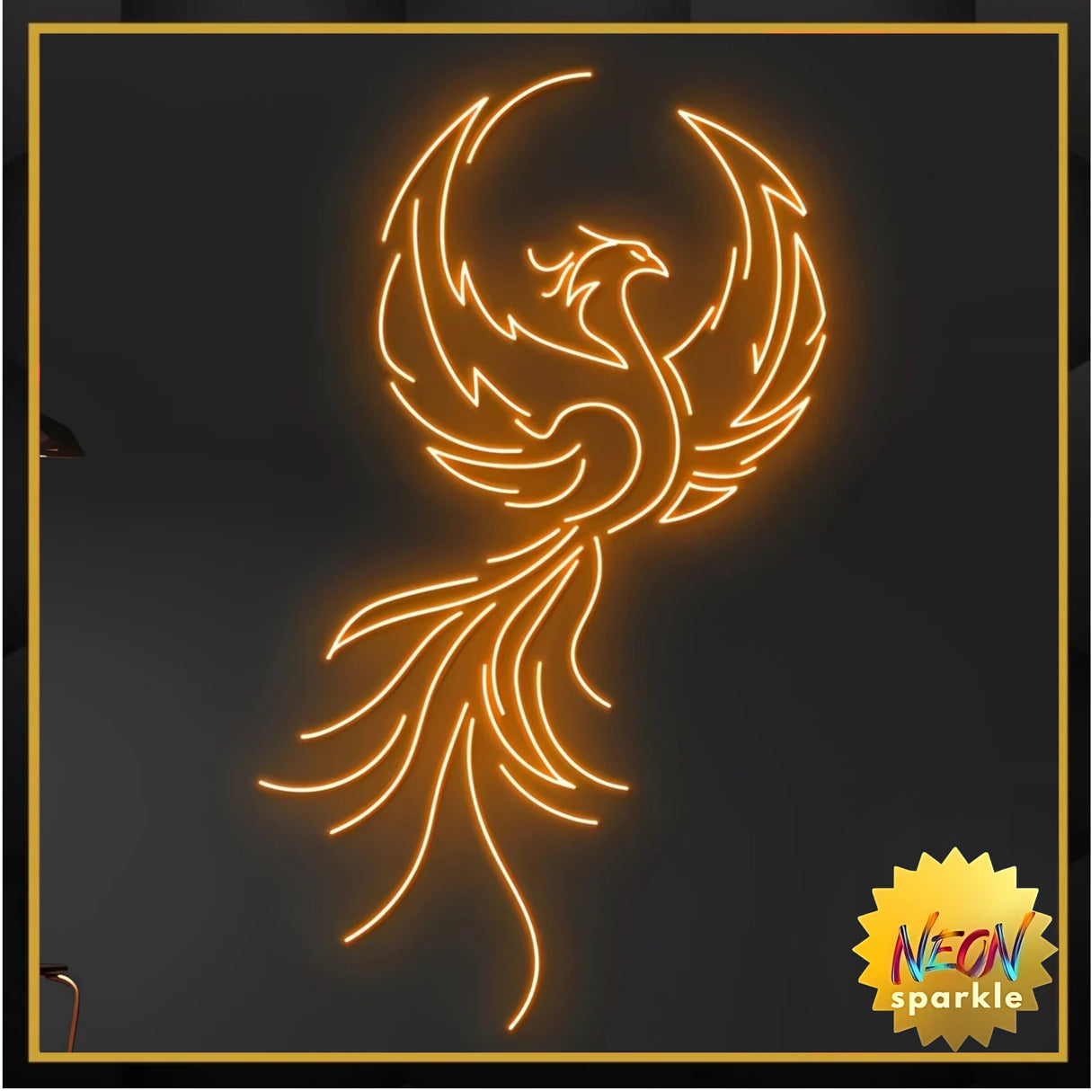 Phoenix Wings Neon Sign - Vibrant LED Wall Art by Neon Sparkle