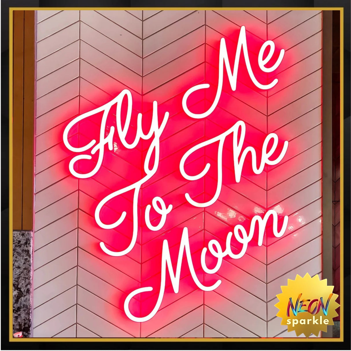 Fly Me To The Moon Neon Sign – Dreamy LED Wall Art by Neon Sparkle