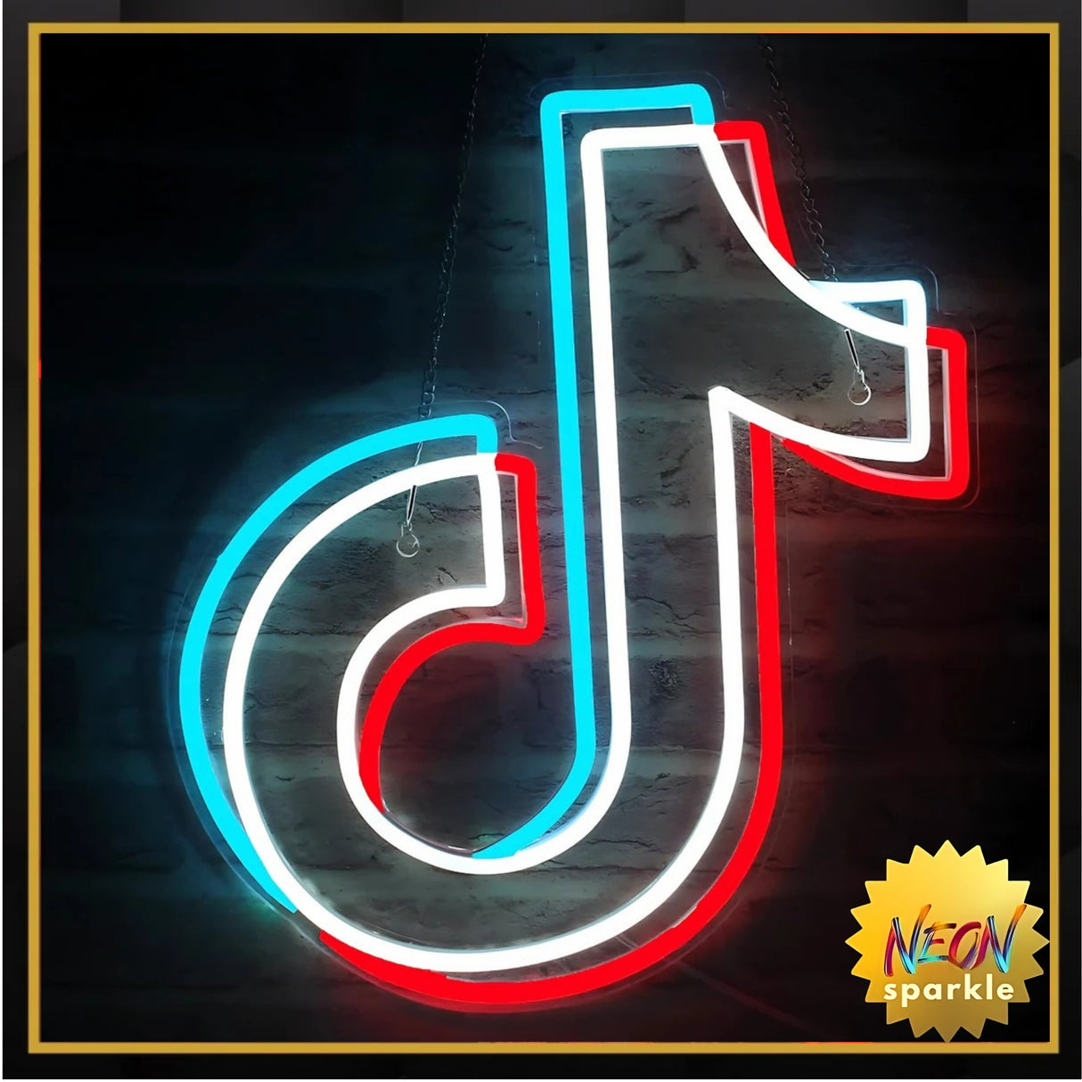 TikTok Logo Neon Sign - Trendy LED Wall Light by Neon Sparkle