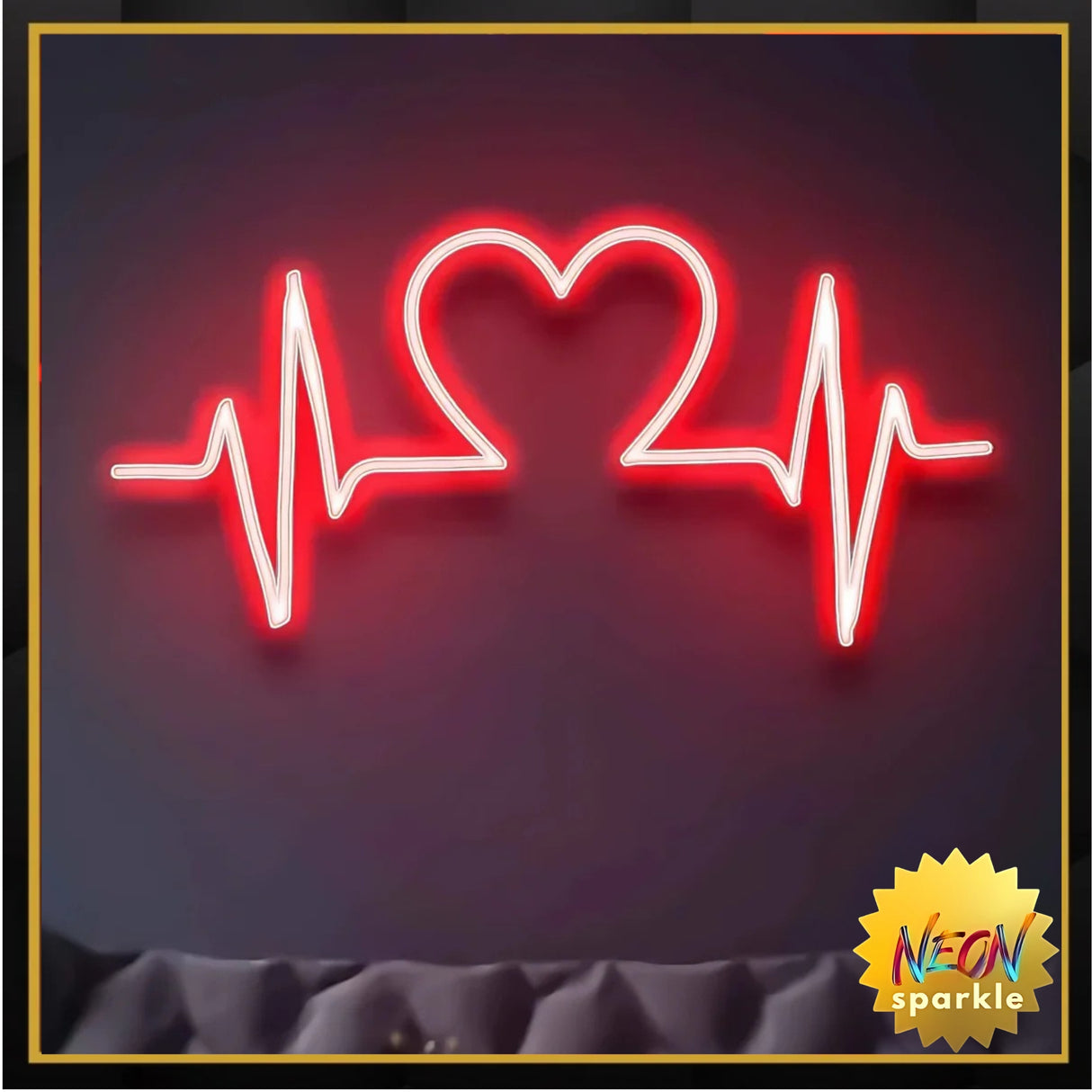 Love Heartbeat Neon Sign - Romantic LED Wall Light by Neon Sparkle