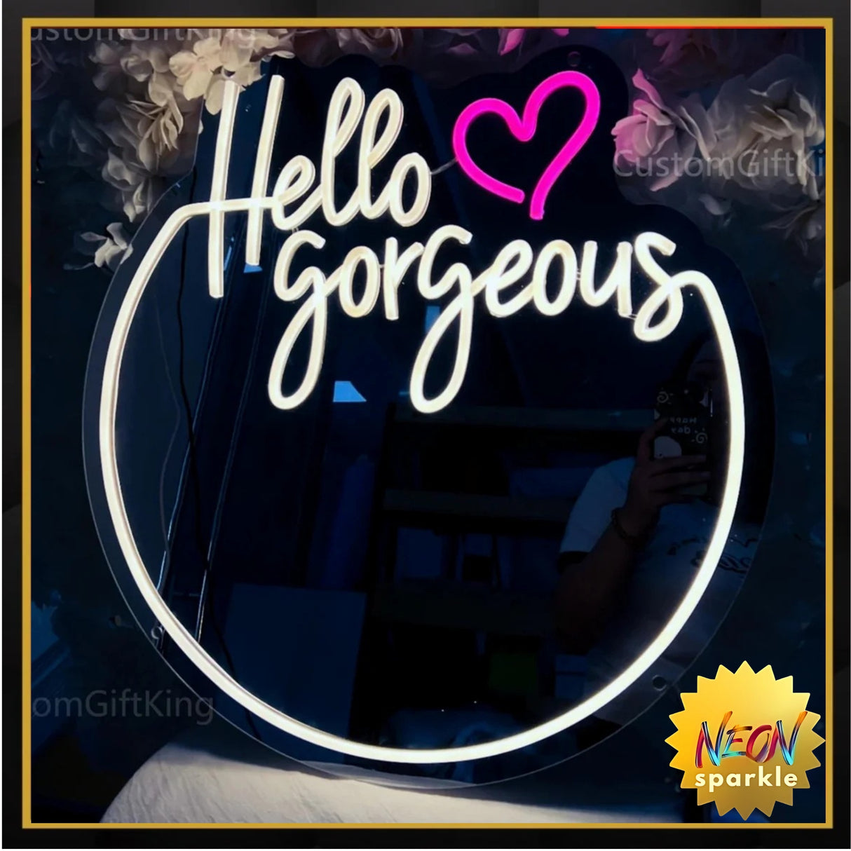 Hello Gorgeous Neon Sign - Chic LED Wall Light by Neon Sparkle