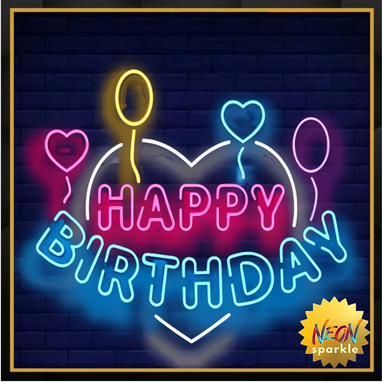Happy Birthday Neon Sign - Festive LED Party Decor by Neon Sparkle