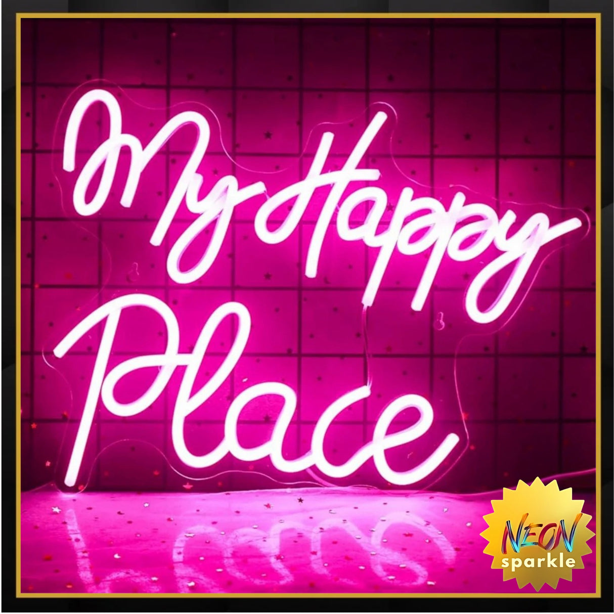 My Happy Place Neon Sign - LED Wall Decor by Neon Sparkle