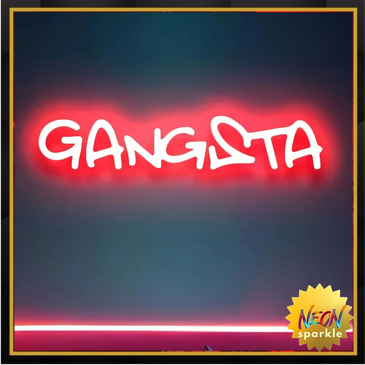 Gangsta Neon Sign – Cool LED Wall Decor Light by Neon Sparkle