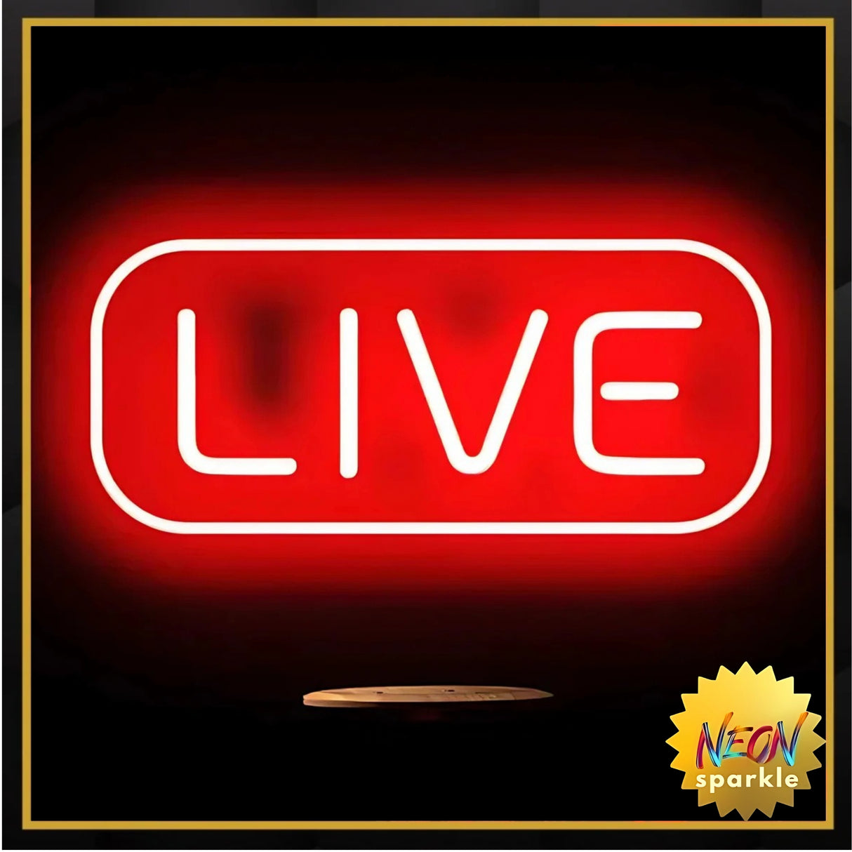 LIVE Neon Sign – LED Wall Light for Streaming & Decor by Neon Sparkle