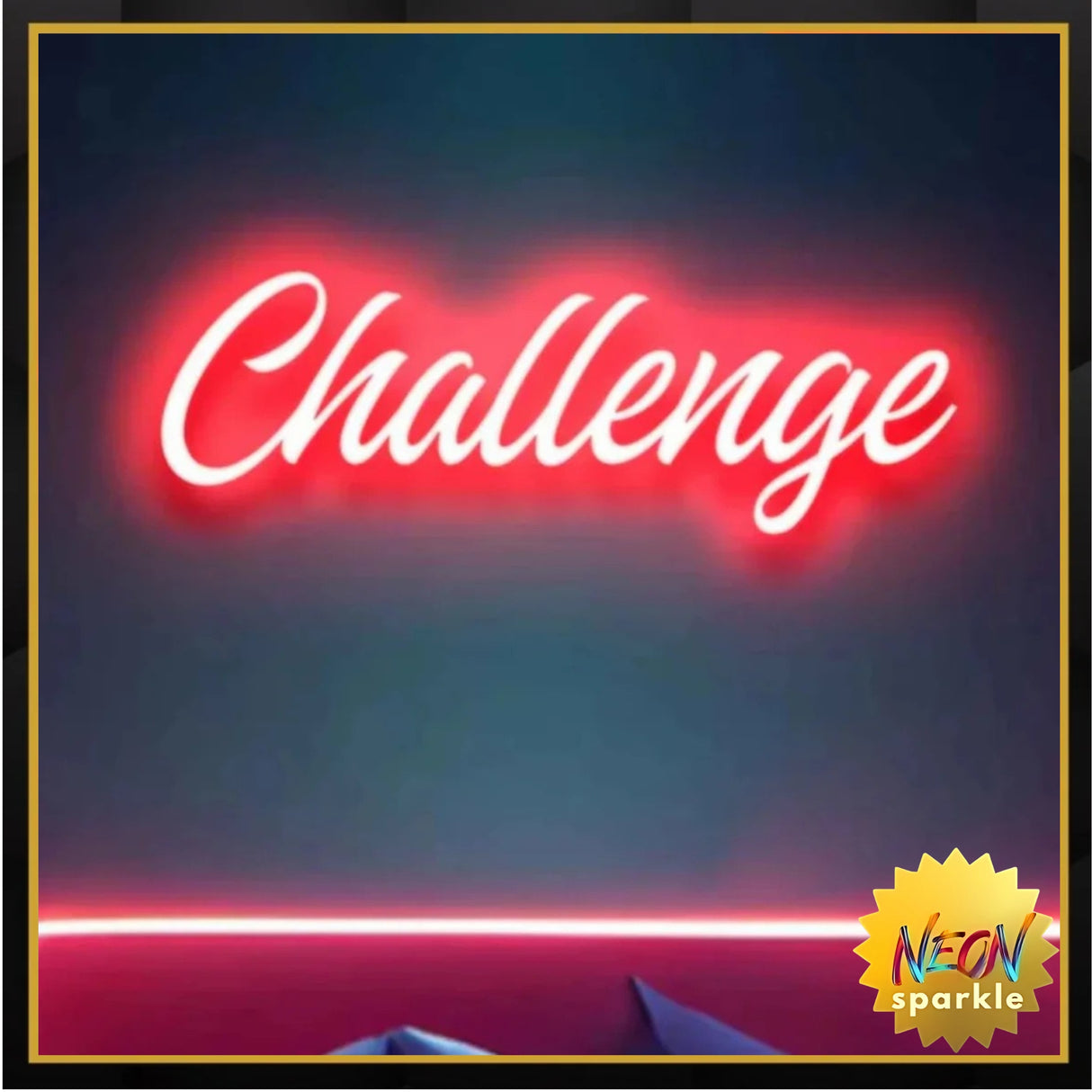 Challenge" Neon Sign – Motivational LED Wall Light by Neon Sparkle