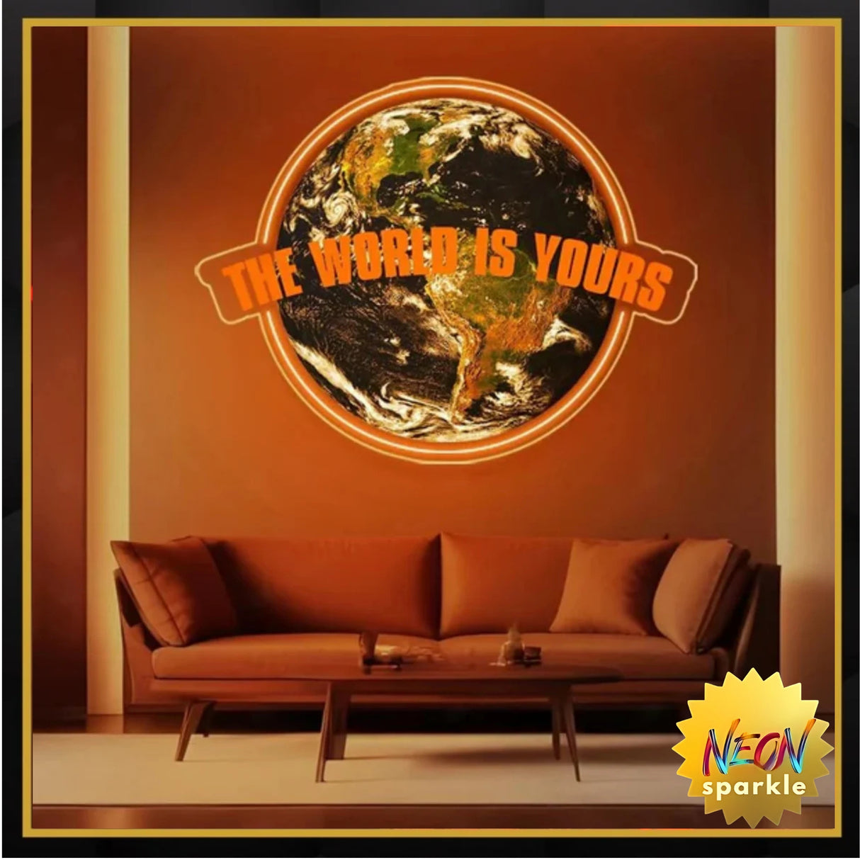 The World is Yours - UV LED Neon Sign - Motivational Wall Decor