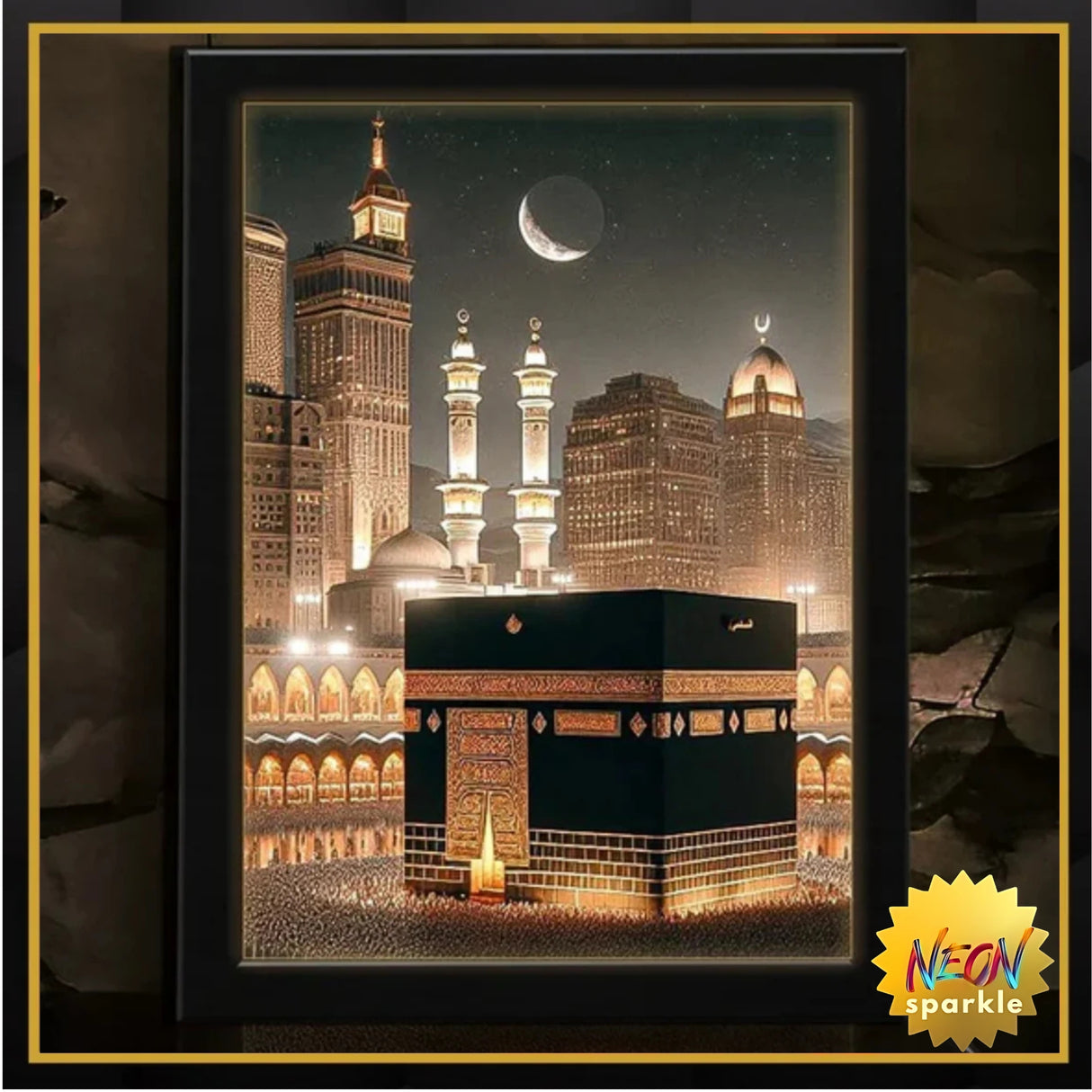 Kaaba Islamic Light Frame - Poster Neon Light Box