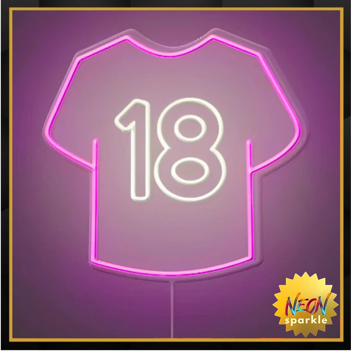 Jersey No.18 Neon Sign - Personalized LED Decor by Neon Sparkle
