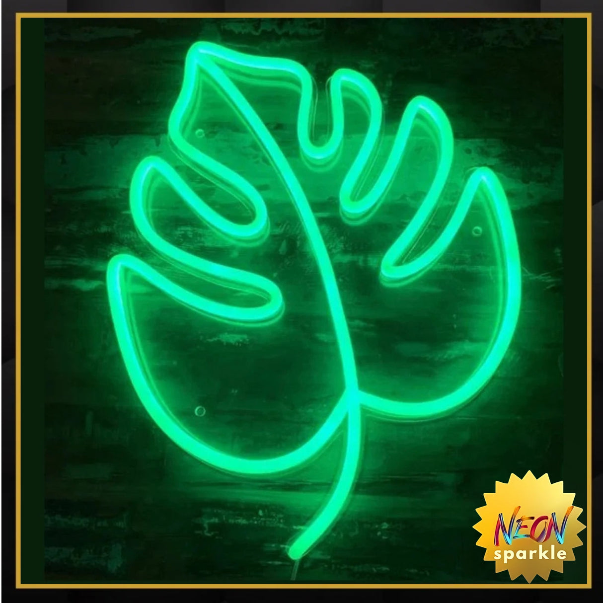 Monstera Leaf Neon Light – Tropical LED Wall Decor by Neon Sparkle