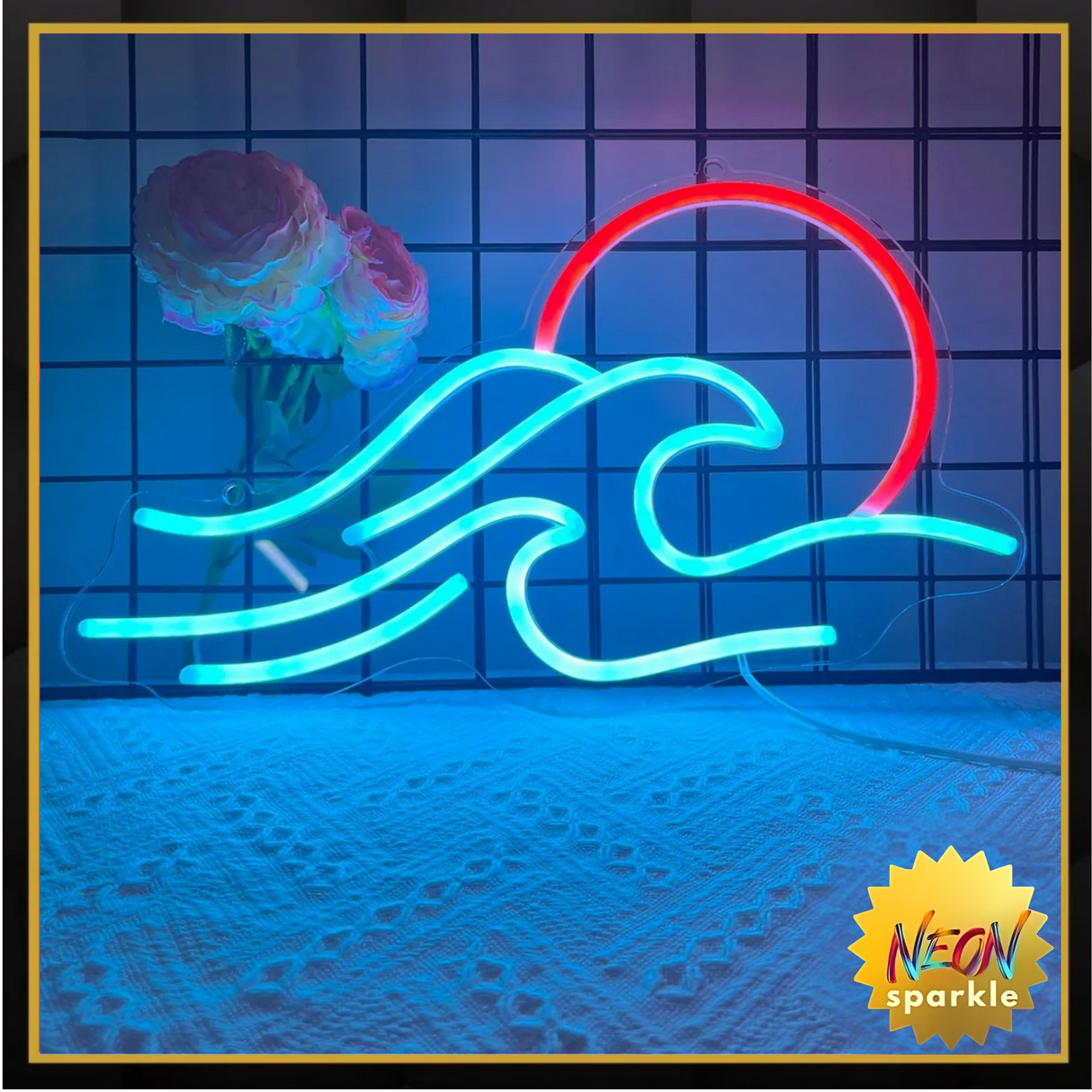 Wave Neon Sign - Ocean-Inspired LED Wall Light by Neon Sparkle