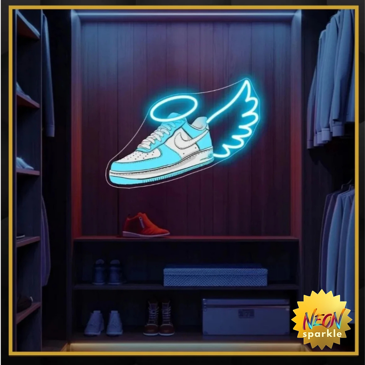 Angel Wing Shoe UV Neon Sign