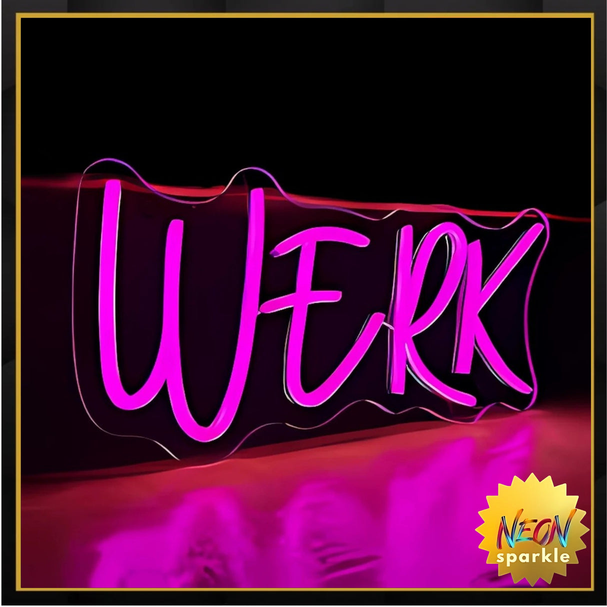 WERK Neon Sign – Bold LED Wall Light for Motivation by Neon Sparkle