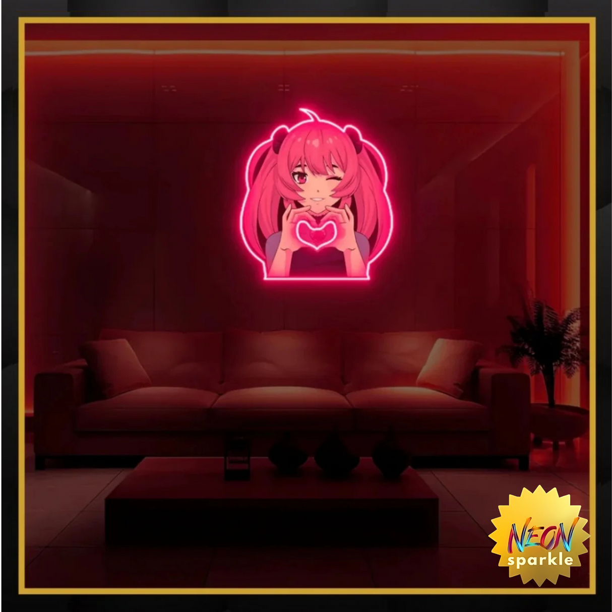 Anime Girl UV Neon Sign