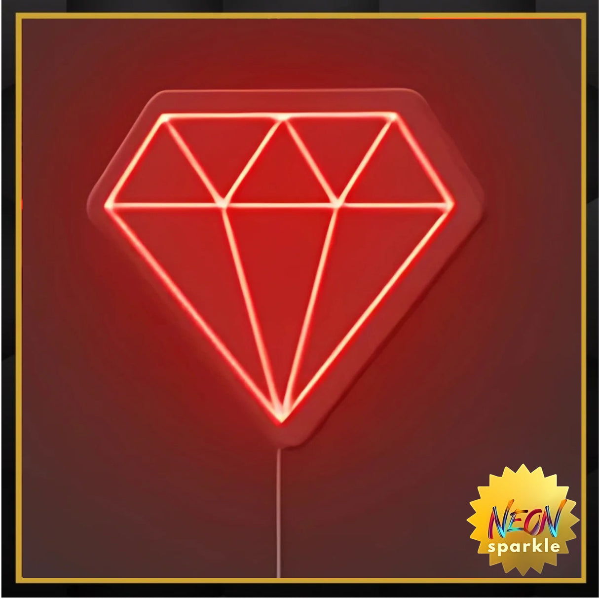 Diamond Neon Sign – Elegant LED Wall Decor Light by Neon Sparkle