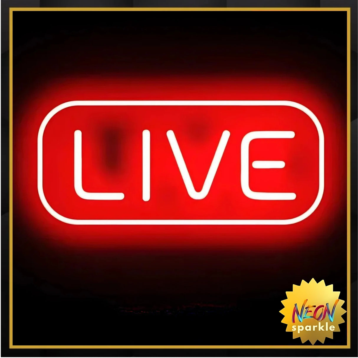 LIVE Neon Sign – LED Wall Light for Streaming & Decor by Neon Sparkle