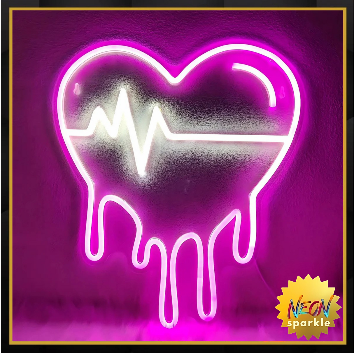 Melting Heart Neon Sign - Trendy LED Wall Light by Neon Sparkle