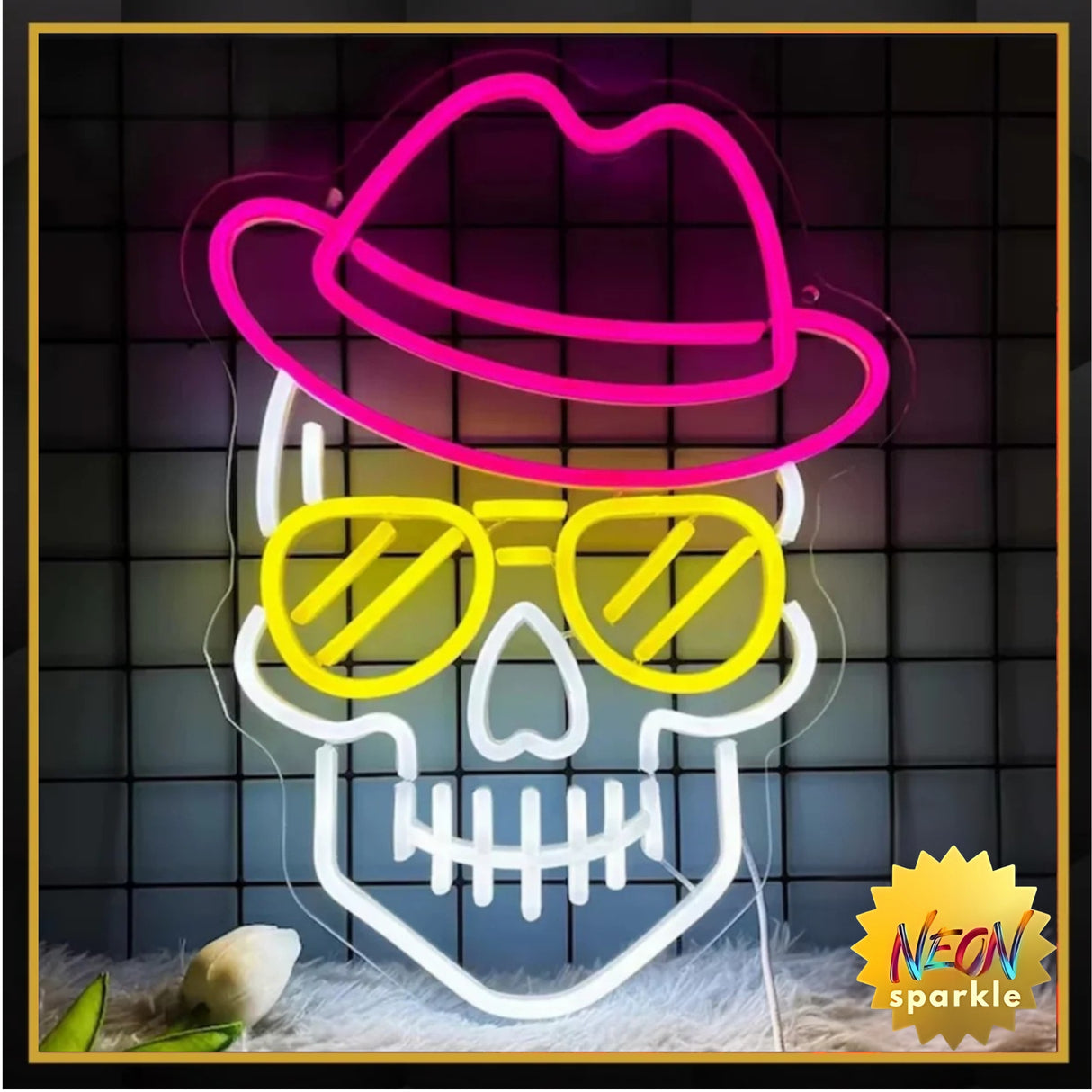 Skull Neon Sign - Bold LED Wall Art Light by Neon Sparkle