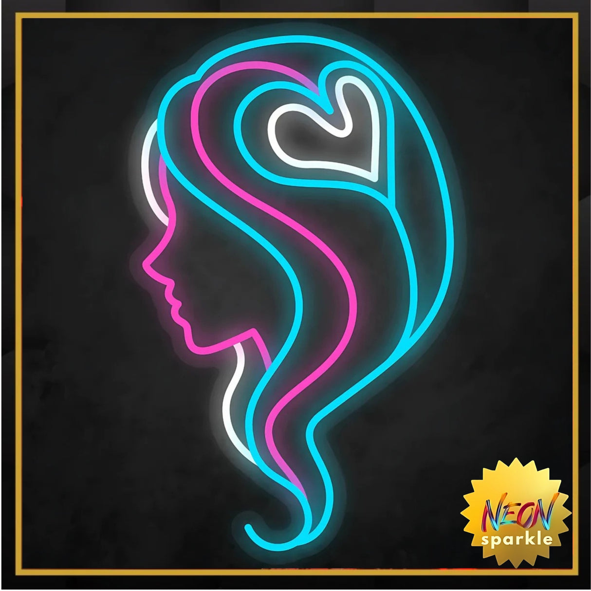 Face Neon Sign - Modern Minimalist LED Wall Light by Neon Sparkle