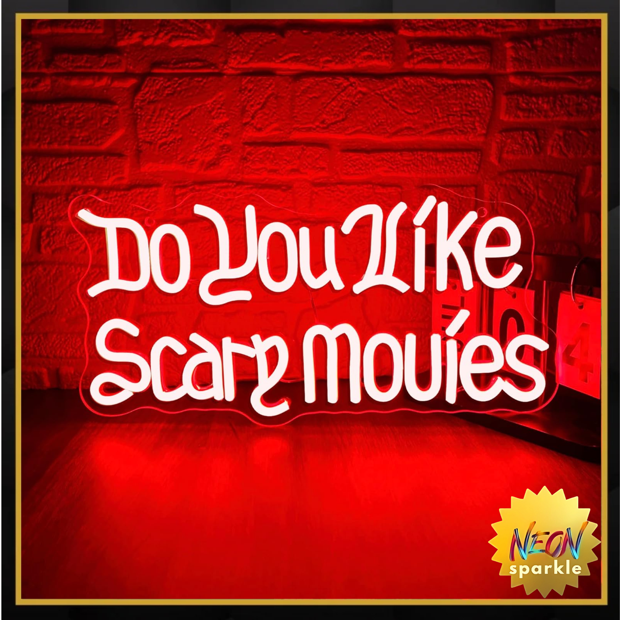 Do You like Scary Movies Neon Signs for Wall Decor, Dimmable Halloween Decoration Gothic Font Scary Movies Sign, USB Neon Light