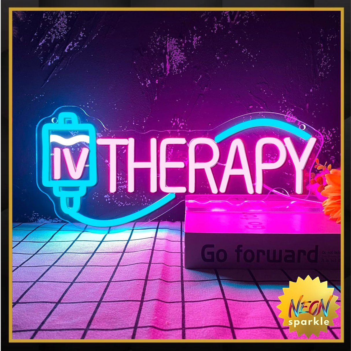 IV Therapy Neon Signs for Wall Decor,Dimmable Nurse Medical Spa Salon Neon Sign,USB Neon Light for Room Nurse