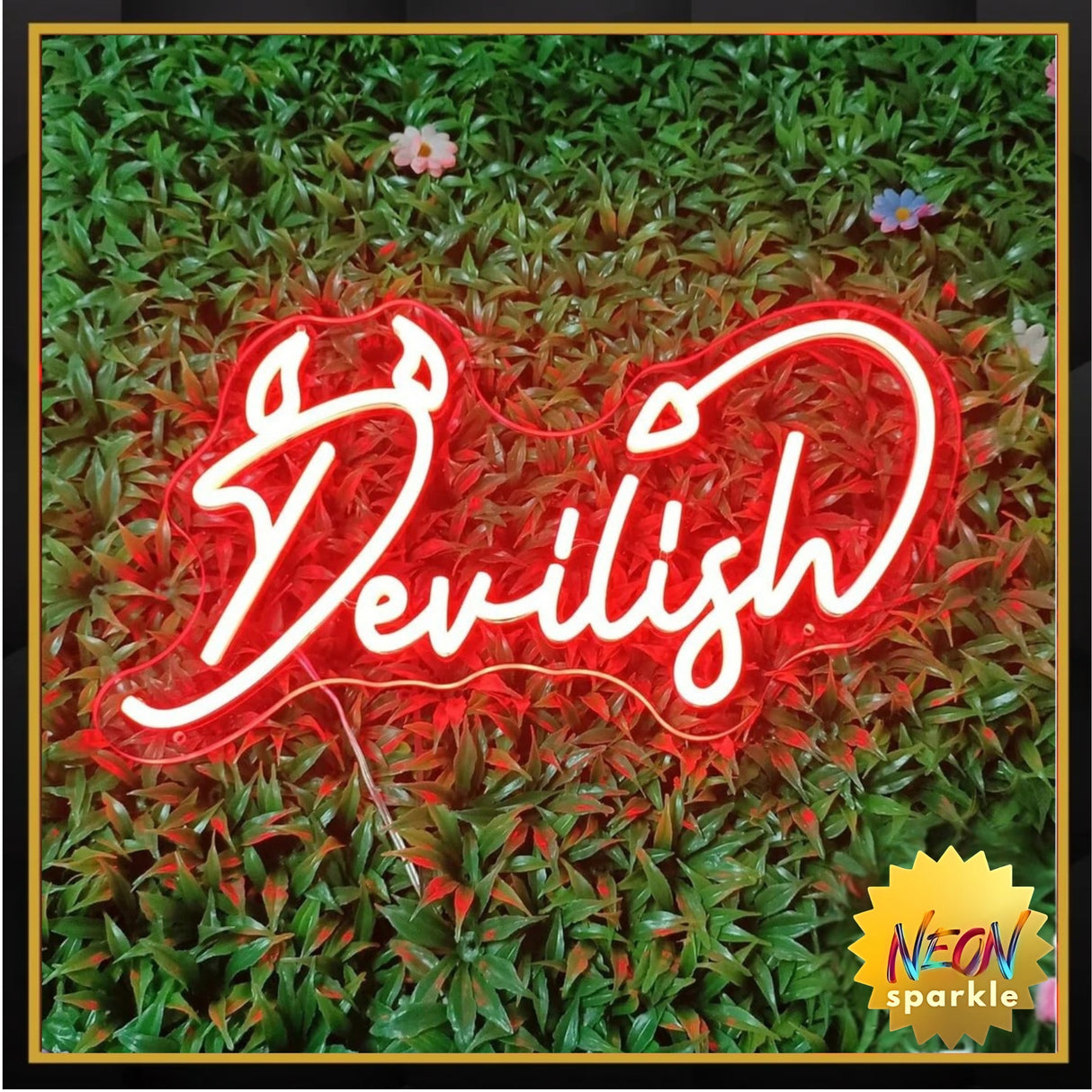 Devilish Neon Sign - Bold Red LED Wall Light by Neon Sparkle
