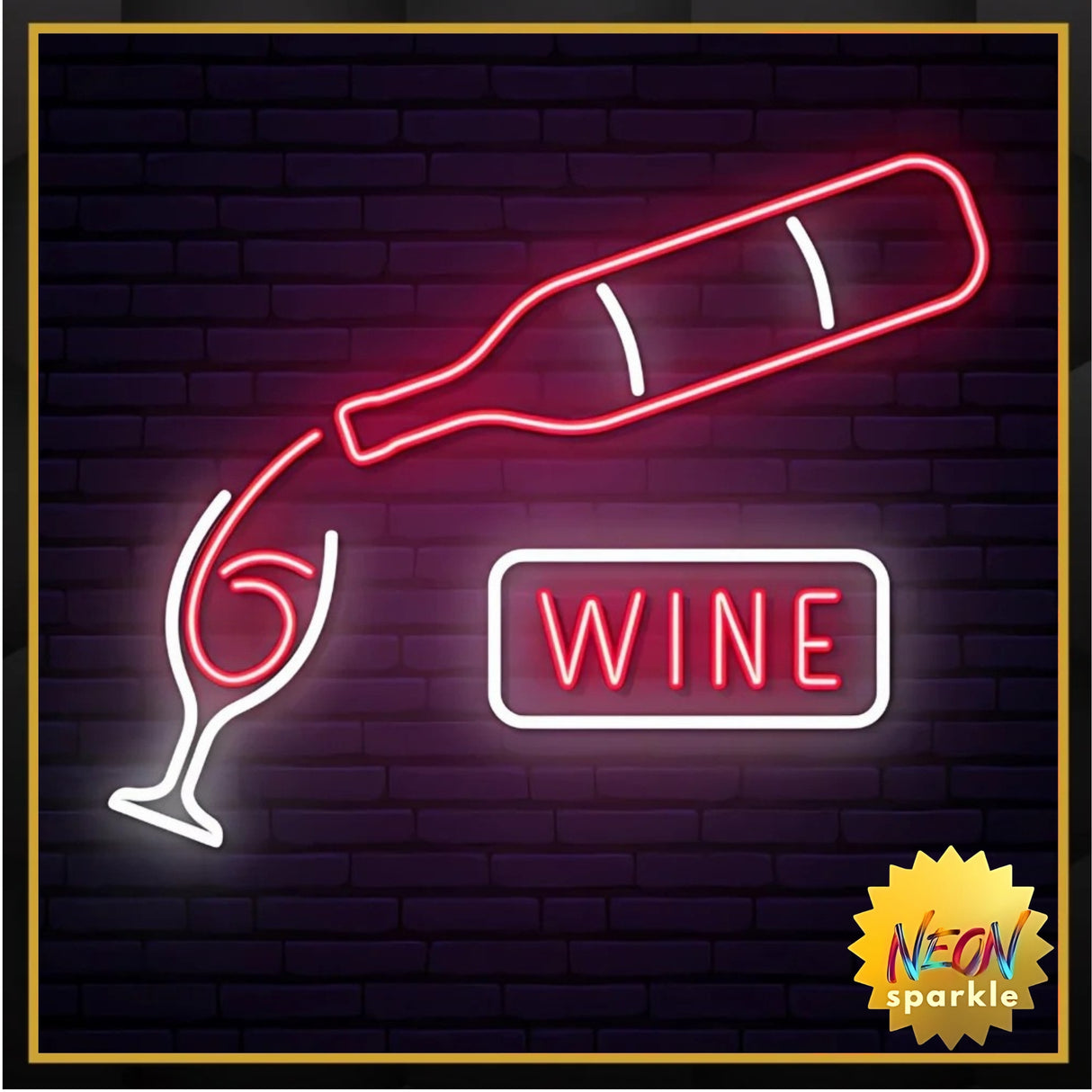 Wine Neon Sign - Chic LED Bar and Lounge Decor by Neon Sparkle