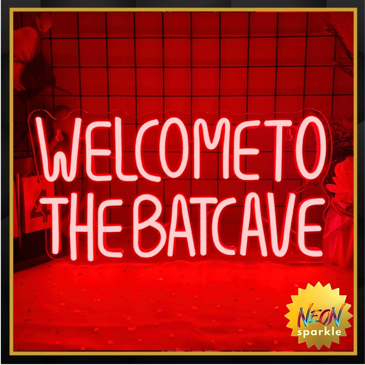 Halloween Bat Neon Signs Welcome to the Batcave Neon Signs for Wall Decor, Dimmable