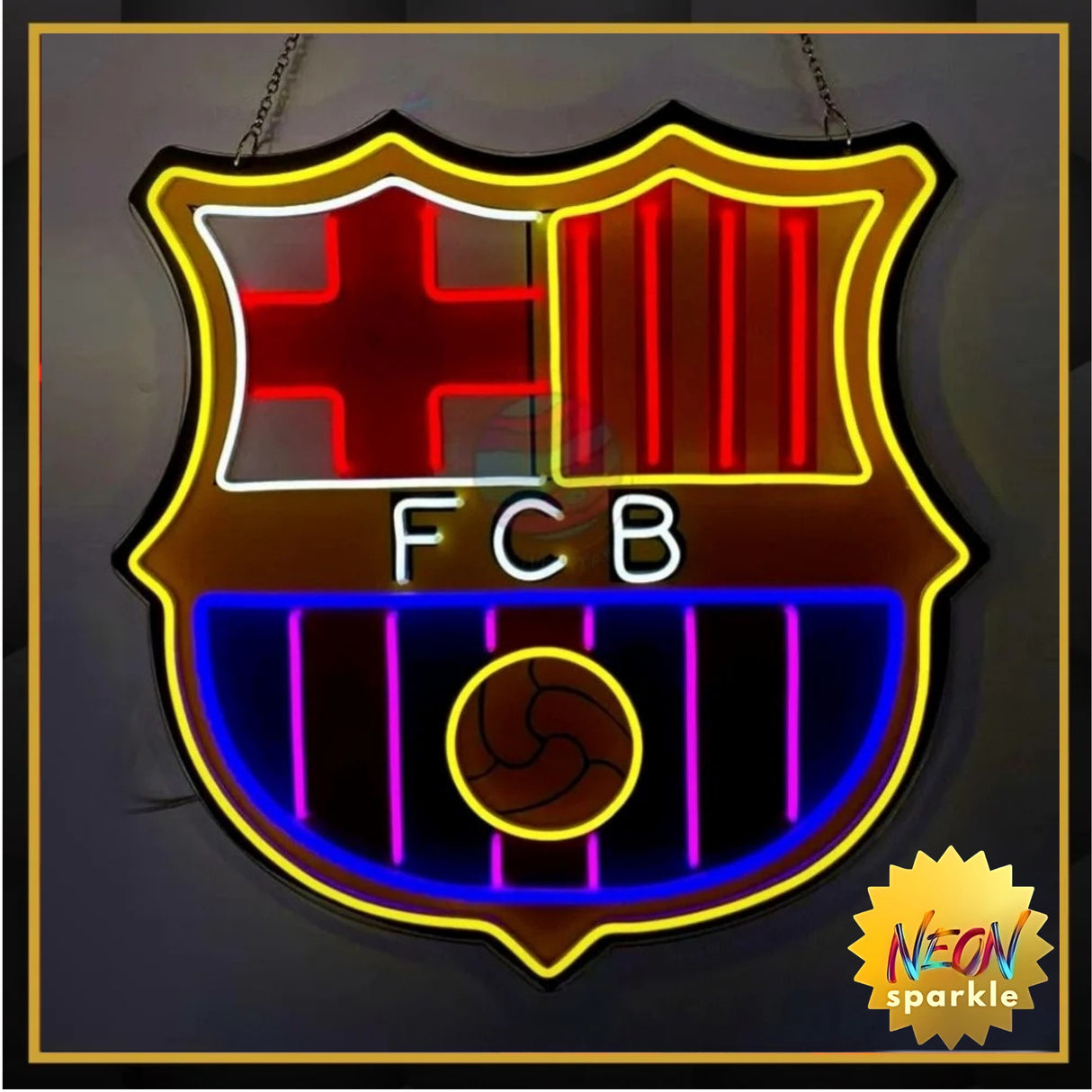 FCB Football Neon Sign - Bold LED Fan Decor by Neon Sparkle