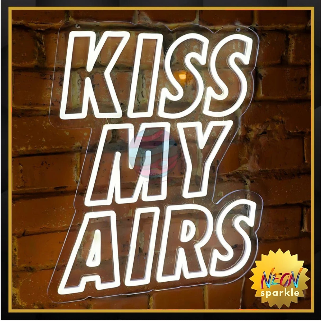 Kiss My Airs Neon Sign - Bold LED Sneakerhead Decor by Neon Sparkle