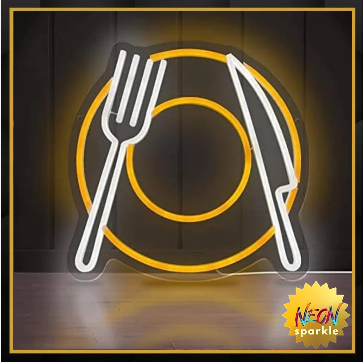 Cutlery Neon Sign - Stylish LED Kitchen and Restaurant Decor by Neon Sparkle