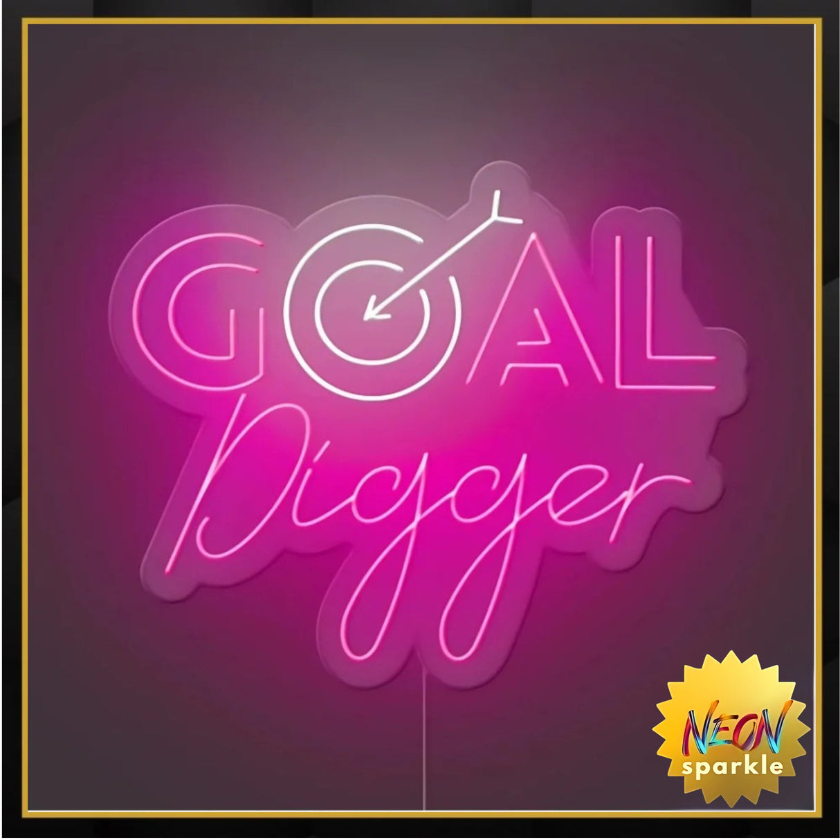 Goal Digger Neon Sign - Motivational LED Wall Decor by Neon Sparkle