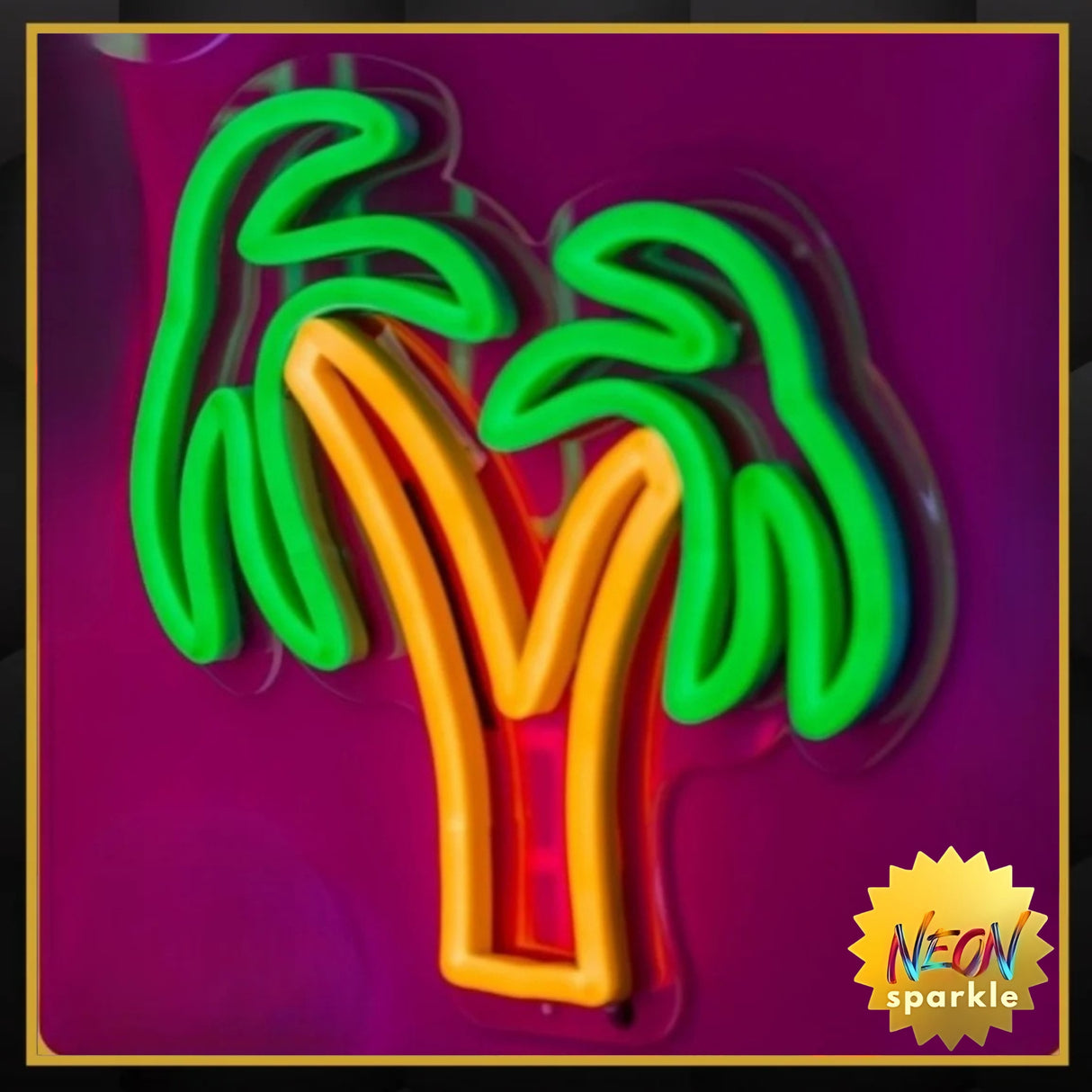 Palm Tree Neon Light – Tropical LED Wall Decor by Neon Sparkle