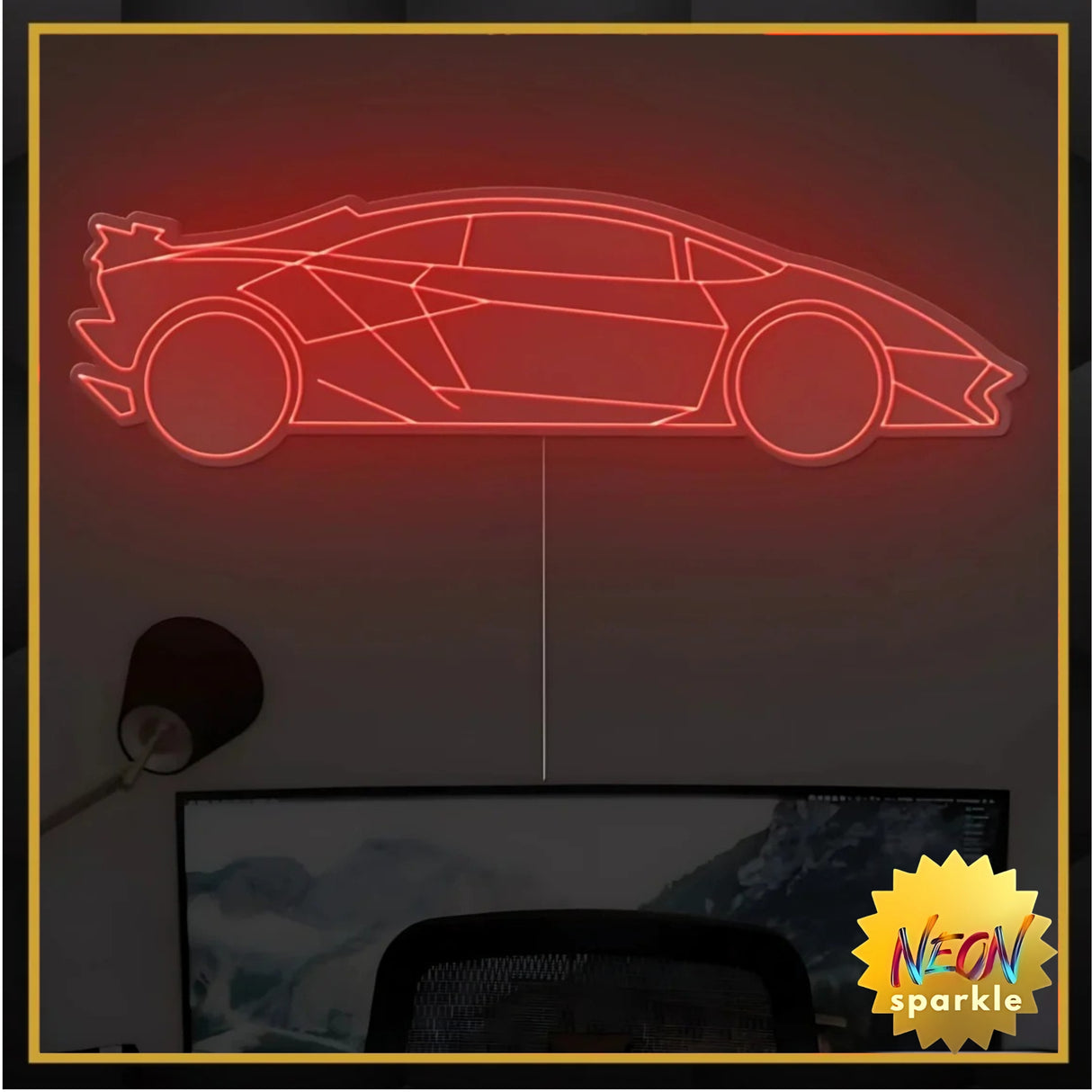 Lamborghini Car Neon Sign - Luxurious LED Auto Decor by Neon Sparkle