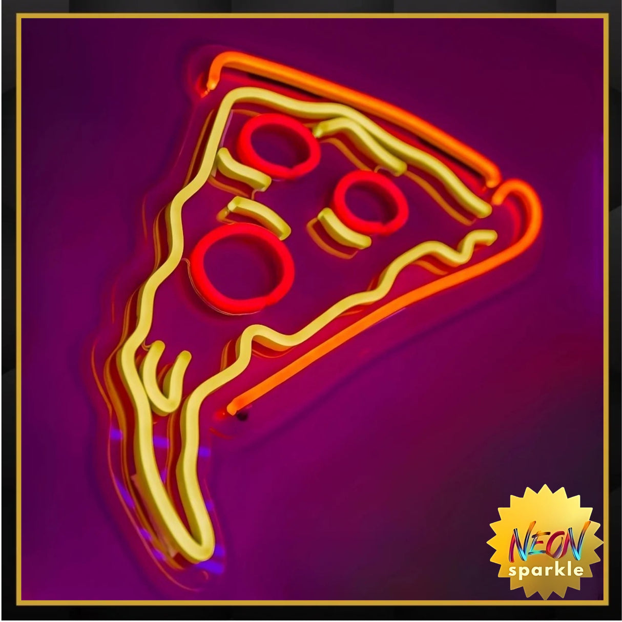 Cheesy Pizza Slice Neon Sign – Custom LED Foodie Wall Light by Neon Sparkle