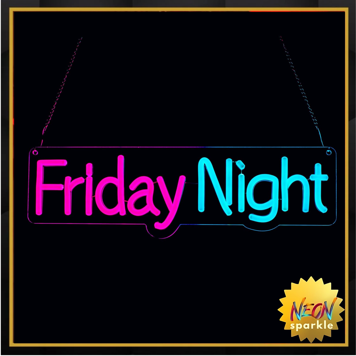 Friday Night Neon Sign,15.7 Inch Giant Friday Night Light up Sign - Cool Neon Light Wall Decor for Home Karaoke Bar Restaurant Pub Cafe Salon Game Room, USB Powered (15.7 x 4.7 inches, 1Pack)