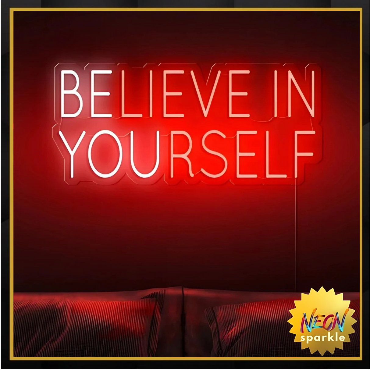 Believe Yourself Neon Sign - Motivational LED Decor by Neon Sparkle