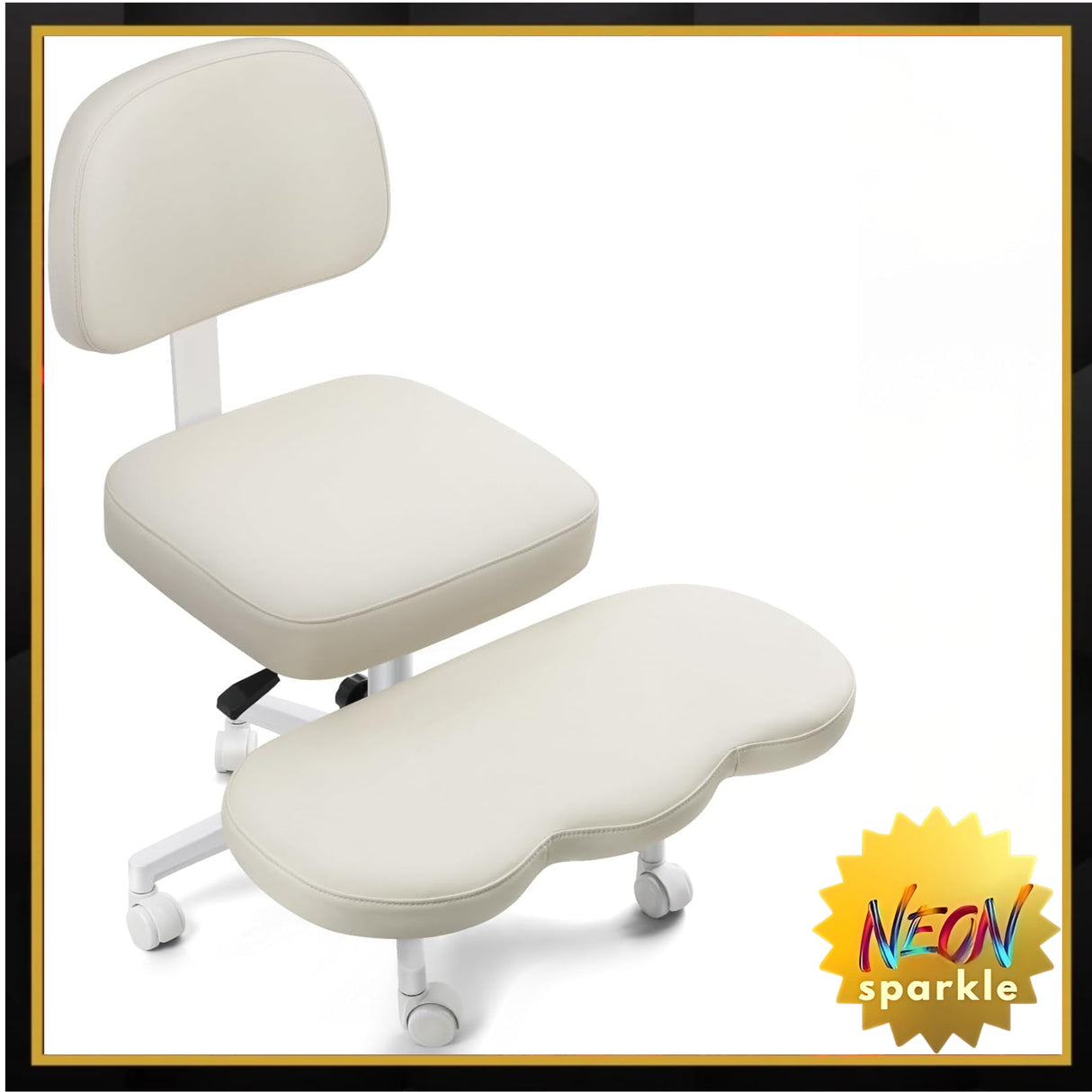 Qmetalart Cross Legged Office Chair,ADHD Friendly,Comfortable Meditation Criss Cross Chair with Wheels,