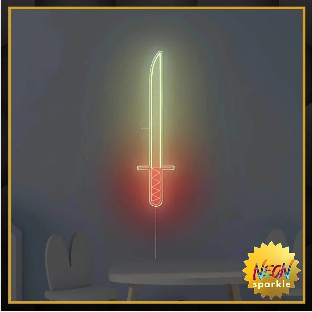 Sword Neon Sign by Neon Sparkle - LED Wall Light for Room Decor