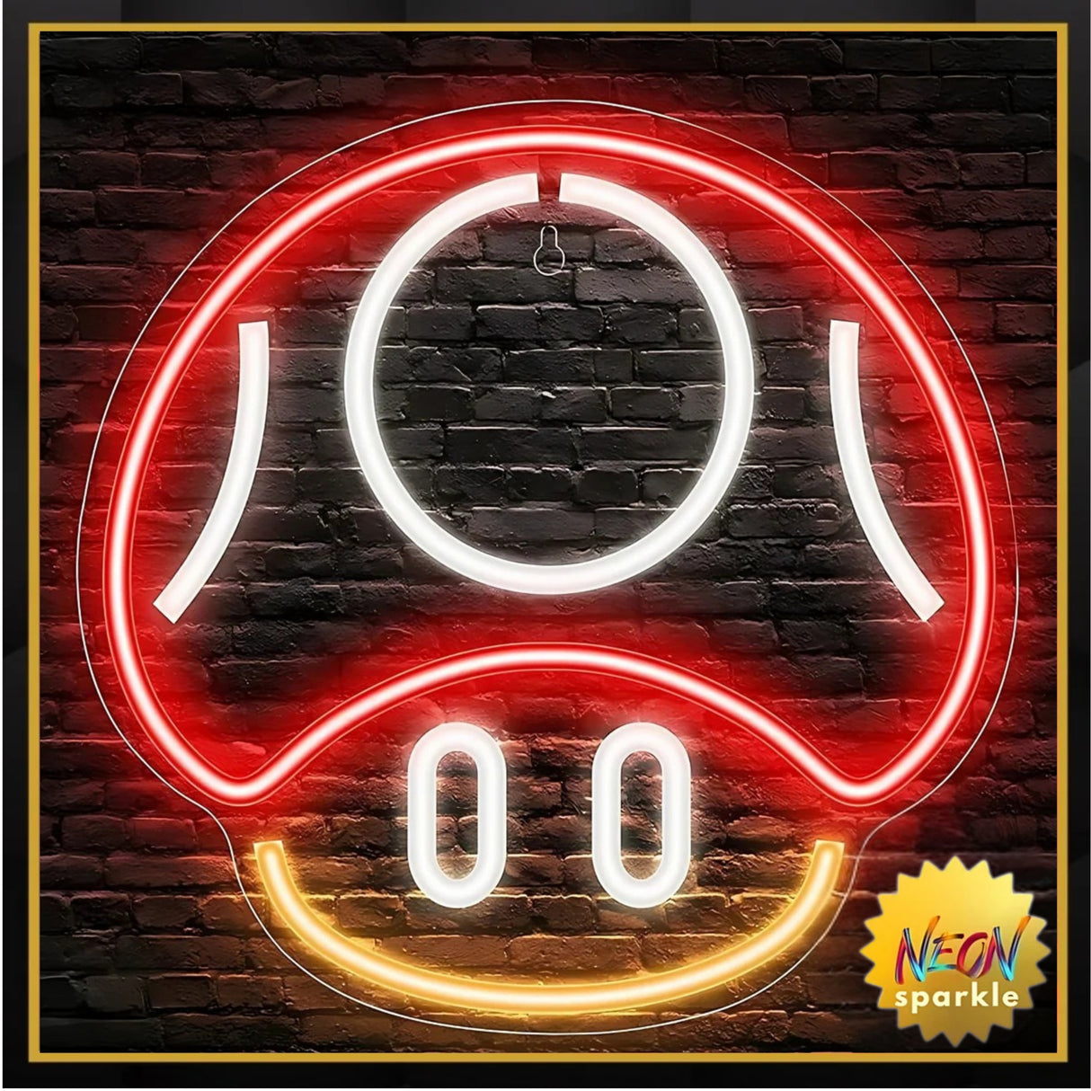 Mario Mushroom Neon Sign by Neon Sparkle - LED Light for Gamer Decor