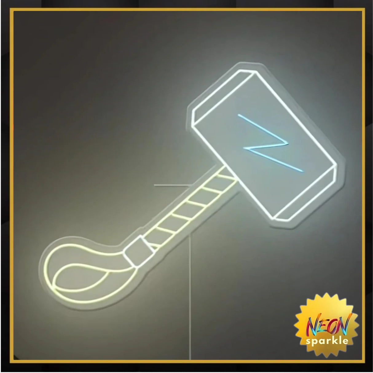 Thor Hammer Neon Sign by Neon Sparkle - LED Wall Light for Marvel Fans