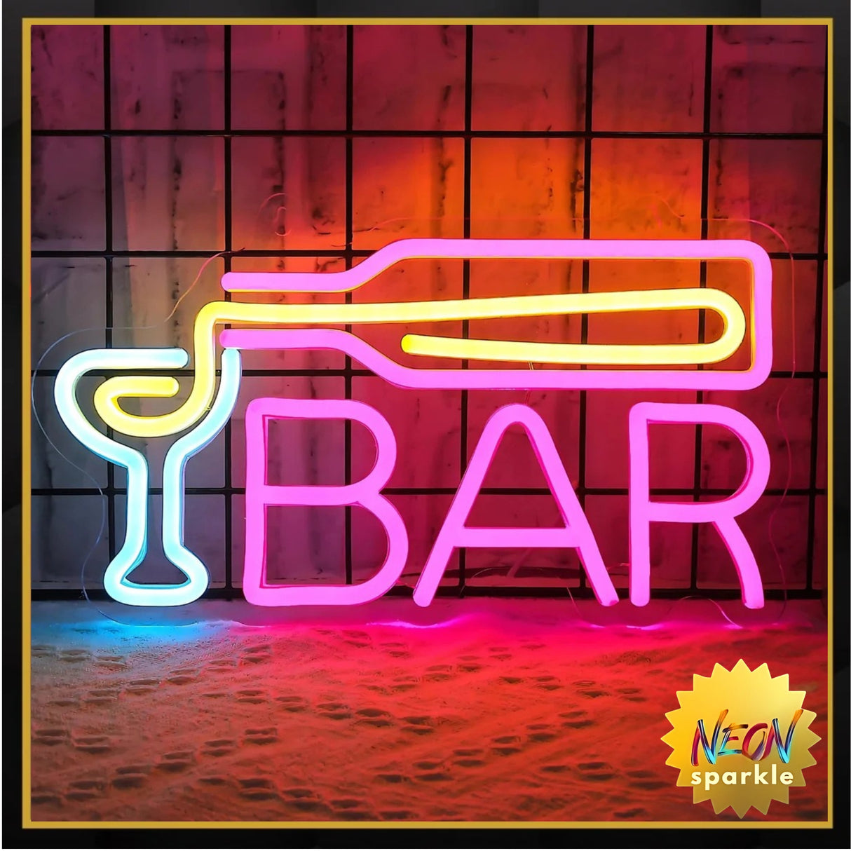 Bar Neon Sign - LED Light Up Wall Decor for Home & Pub by Neon Sparkle