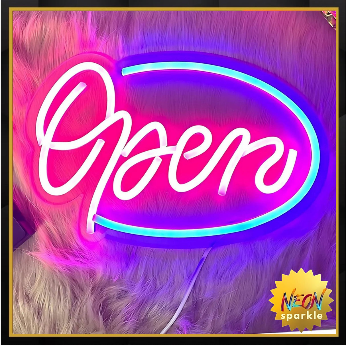Open Neon Sign - Bright LED Business Display Light by Neon Sparkle