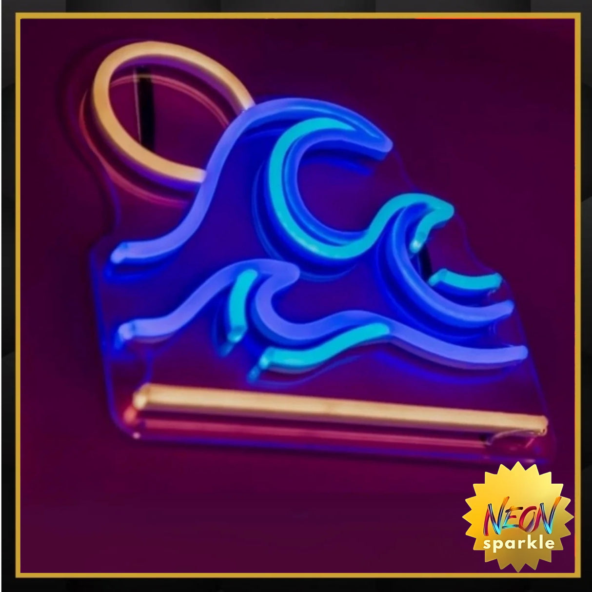 Moody Waves Neon Art – Aesthetic LED Wall Light by Neon Sparkle